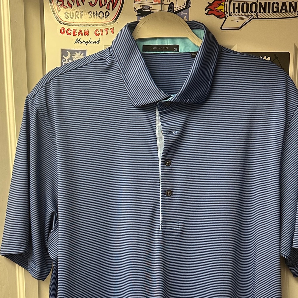 Greyson Blue striped Polo Shirt
